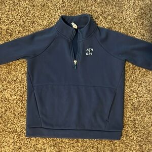 Athleta girl size M blue quarter zip sweatshirt